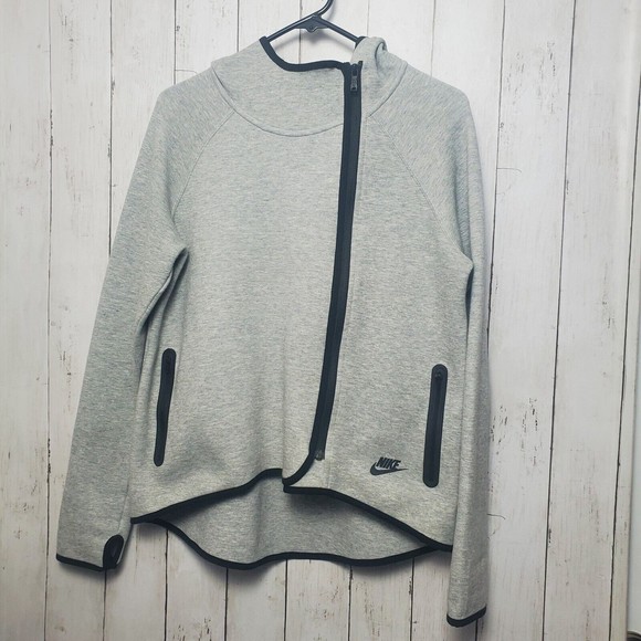 Nike Tech Cape Hoodie Sweatshirt Womens Size Small Gray Full Zip Up 545693-063 - Picture 1 of 10
